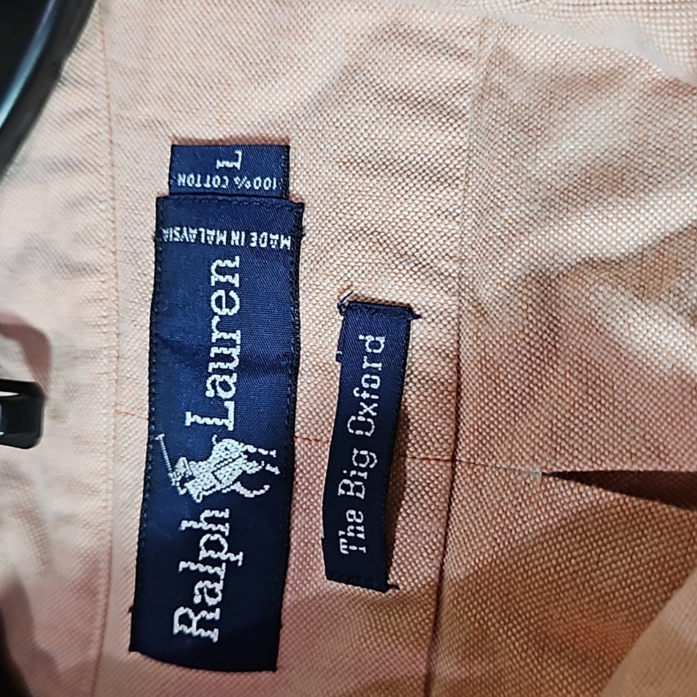 Ralph Lauren Solid Pink Large Button Up Dress Shi… - image 6